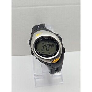 Nike SDM Triax 100 Lap Digital Watch SM0003 Black Silver Yellow New Battery 50M